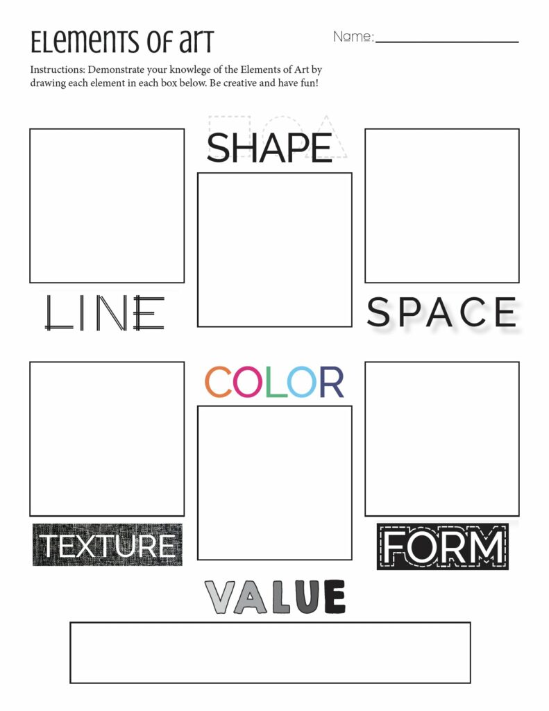 Elements of Art Student Worksheet