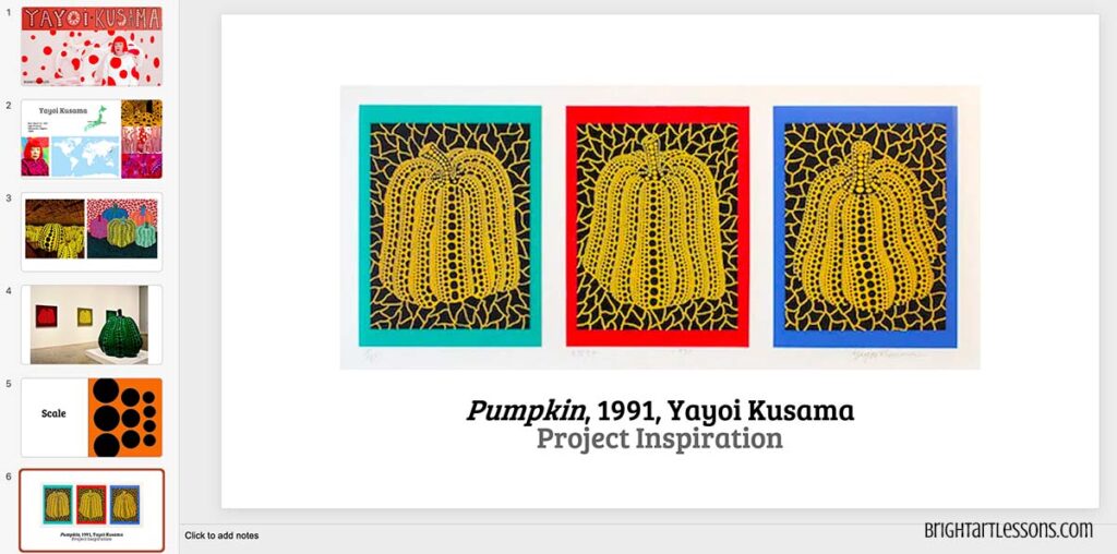 Yayoi Kusama Pumpkin PowerPoint Lesson