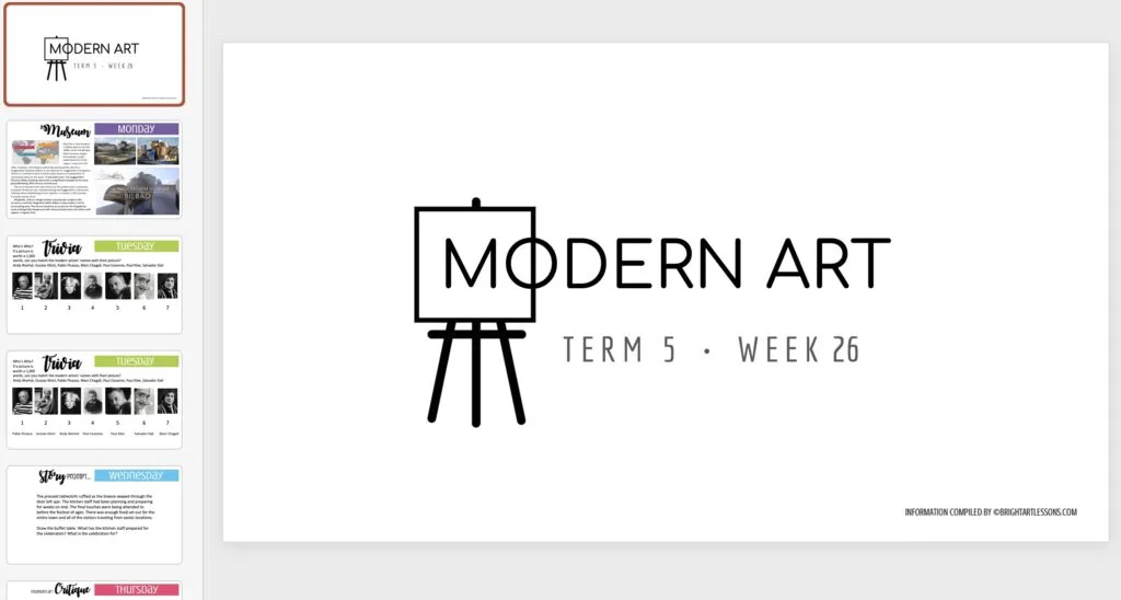 Modern Art PowerPoint Slide Examples